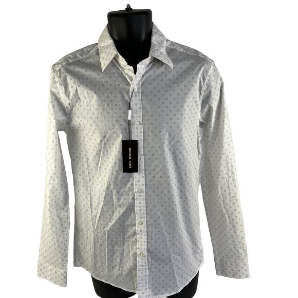New Mens Michael Kors Long Sleeve Button Up Shirt Size Small Slim Fit NWT - Picture 7 of 8
